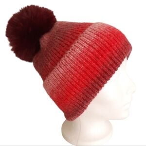 Norla Canada Alpaca Wool Blend Knit Winter Hat Beanie Toque Red Wine Womens Cozy